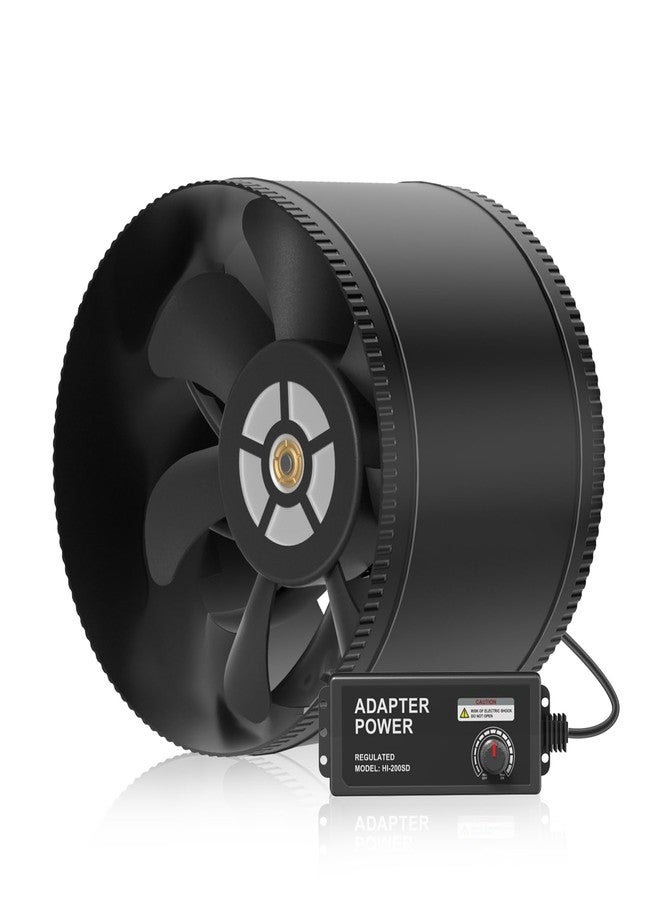 Hon&Guan مروحة تهوية داخلية معززة من هون آند غوان مقاس 8 بوصات مع وحدة تحكم في السرعة - تدفق هواء 623 قدم مكعب في الدقيقة مع استهلاك طاقة منخفض للغاية 44 واط وضوضاء منخفضة - Image 1